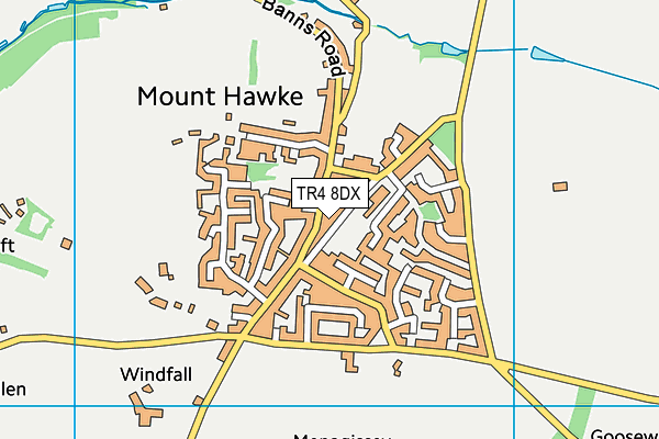 TR4 8DX map - OS VectorMap District (Ordnance Survey)