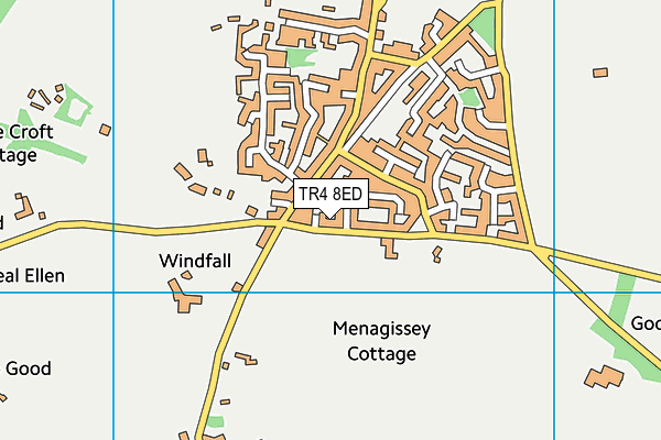 TR4 8ED map - OS VectorMap District (Ordnance Survey)
