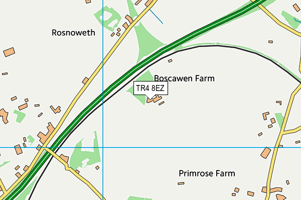 TR4 8EZ map - OS VectorMap District (Ordnance Survey)