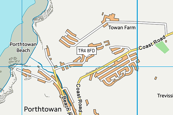 TR4 8FD map - OS VectorMap District (Ordnance Survey)