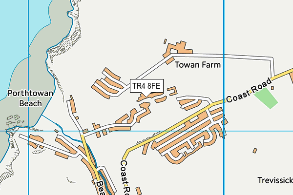 TR4 8FE map - OS VectorMap District (Ordnance Survey)