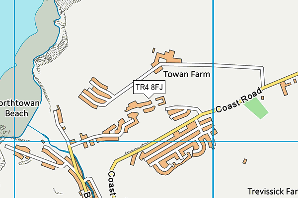TR4 8FJ map - OS VectorMap District (Ordnance Survey)