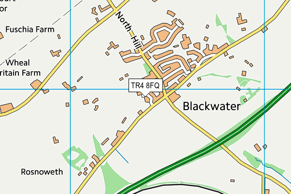 TR4 8FQ map - OS VectorMap District (Ordnance Survey)