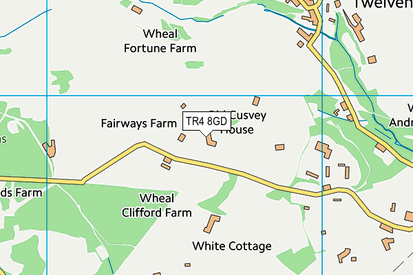 TR4 8GD map - OS VectorMap District (Ordnance Survey)