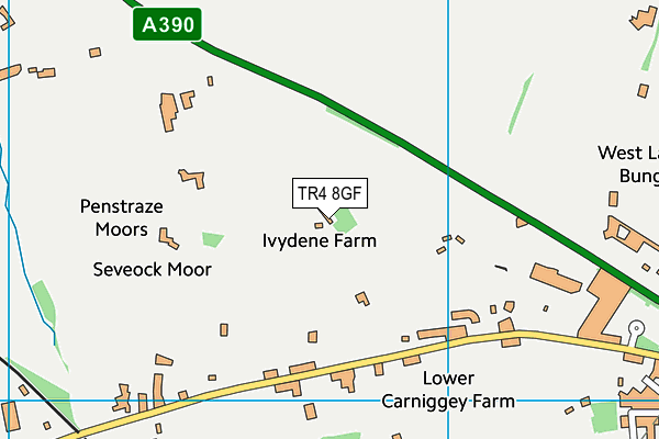 TR4 8GF map - OS VectorMap District (Ordnance Survey)