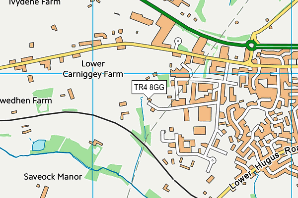 TR4 8GG map - OS VectorMap District (Ordnance Survey)