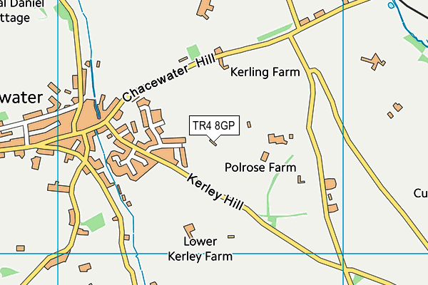 TR4 8GP map - OS VectorMap District (Ordnance Survey)