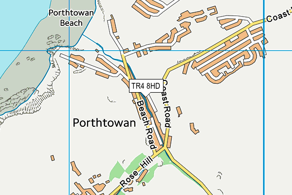 TR4 8HD map - OS VectorMap District (Ordnance Survey)