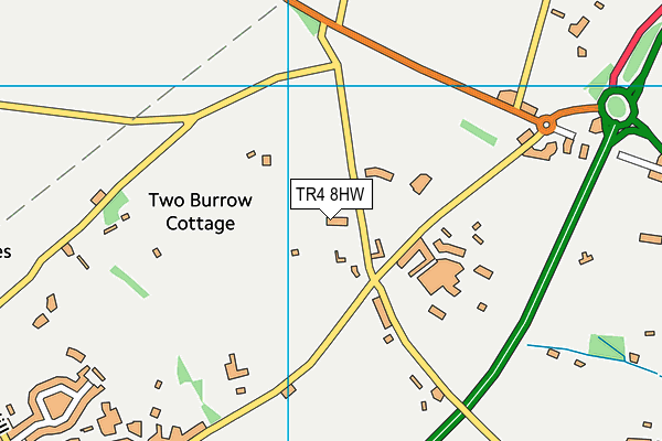 TR4 8HW map - OS VectorMap District (Ordnance Survey)