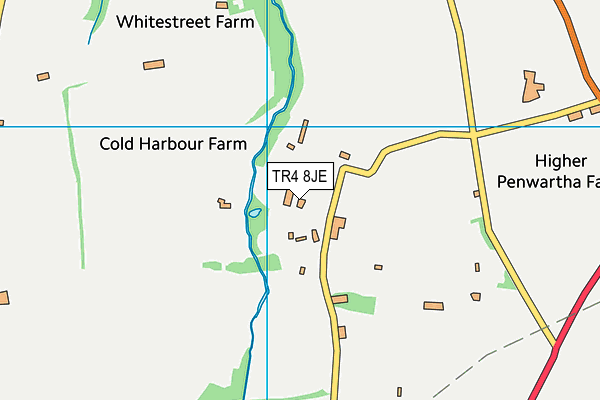 TR4 8JE map - OS VectorMap District (Ordnance Survey)