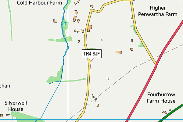 TR4 8JF map - OS VectorMap District (Ordnance Survey)
