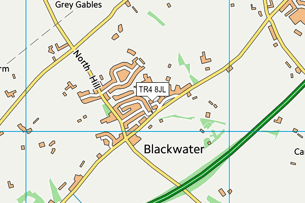 TR4 8JL map - OS VectorMap District (Ordnance Survey)