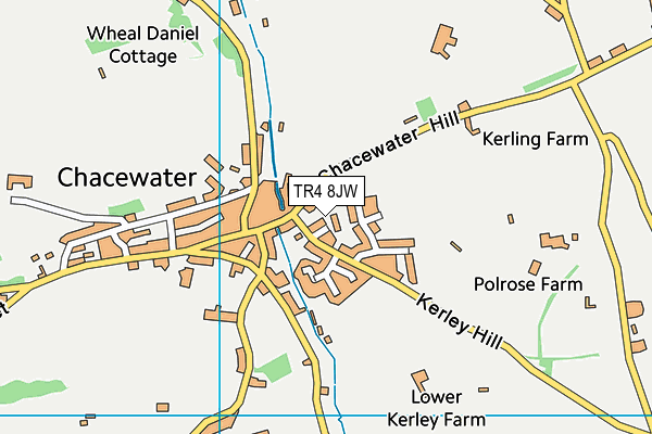 TR4 8JW map - OS VectorMap District (Ordnance Survey)
