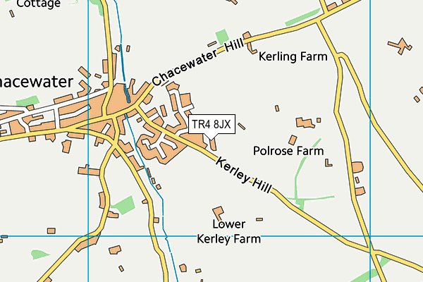 TR4 8JX map - OS VectorMap District (Ordnance Survey)