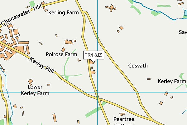 TR4 8JZ map - OS VectorMap District (Ordnance Survey)