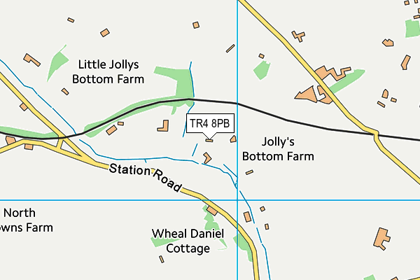 TR4 8PB map - OS VectorMap District (Ordnance Survey)