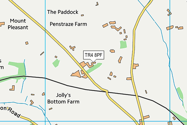 TR4 8PF map - OS VectorMap District (Ordnance Survey)