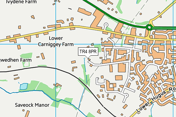 TR4 8PR map - OS VectorMap District (Ordnance Survey)