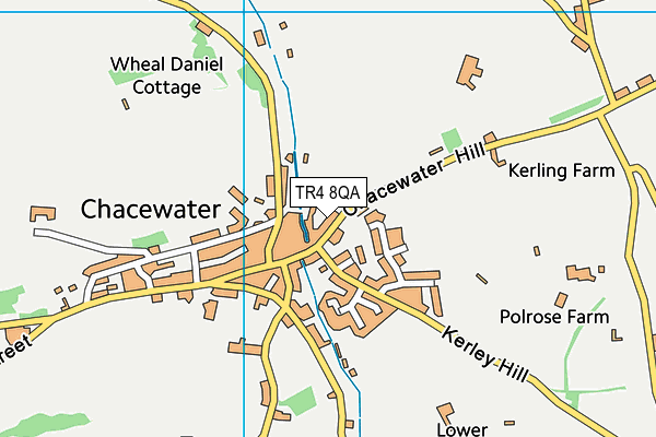 TR4 8QA map - OS VectorMap District (Ordnance Survey)