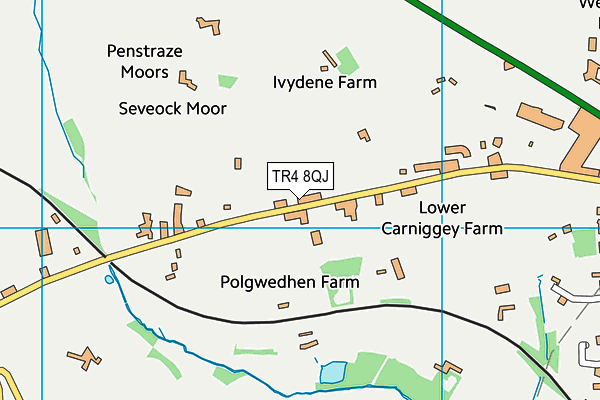 TR4 8QJ map - OS VectorMap District (Ordnance Survey)