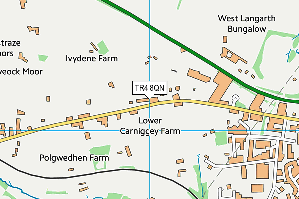 TR4 8QN map - OS VectorMap District (Ordnance Survey)