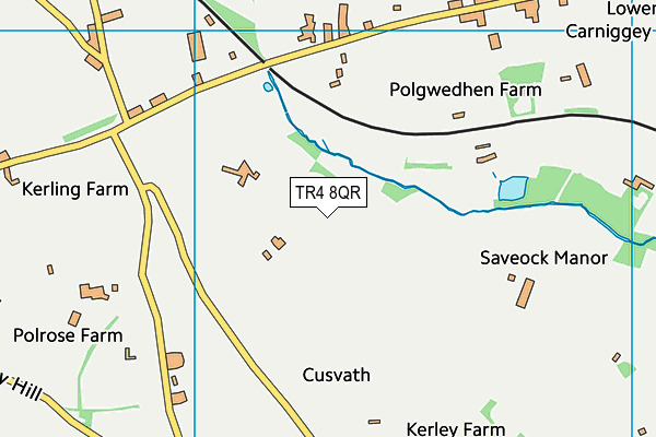 TR4 8QR map - OS VectorMap District (Ordnance Survey)