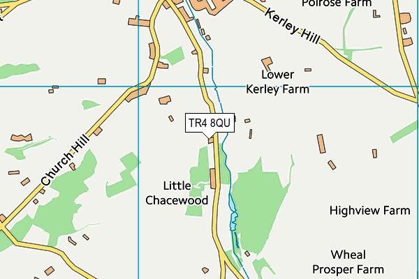 TR4 8QU map - OS VectorMap District (Ordnance Survey)