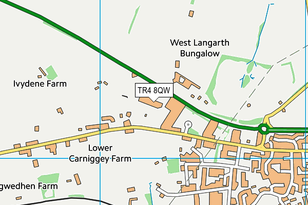 TR4 8QW map - OS VectorMap District (Ordnance Survey)