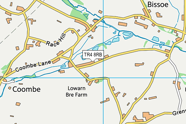 TR4 8RB map - OS VectorMap District (Ordnance Survey)