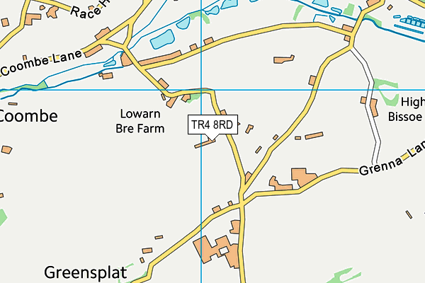 TR4 8RD map - OS VectorMap District (Ordnance Survey)