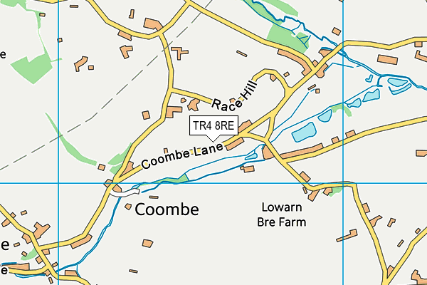 TR4 8RE map - OS VectorMap District (Ordnance Survey)