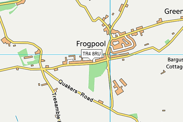 TR4 8RU map - OS VectorMap District (Ordnance Survey)