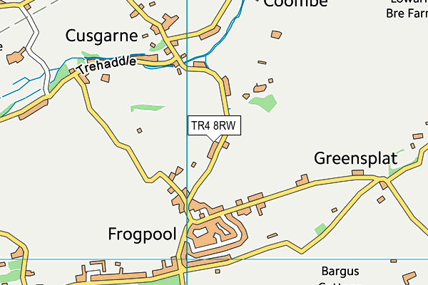 Cusgarne Primary School map (TR4 8RW) - OS VectorMap District (Ordnance Survey)