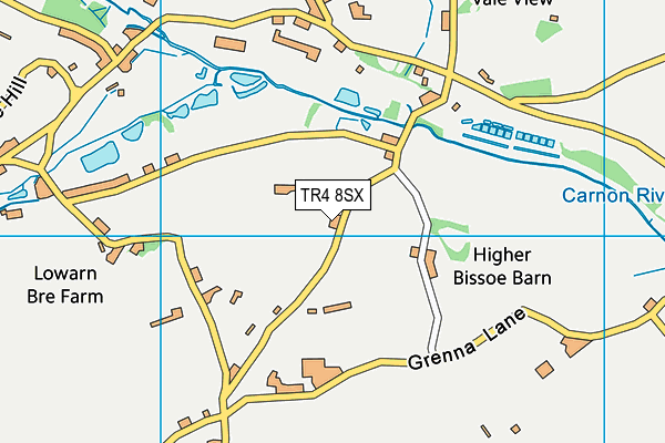 TR4 8SX map - OS VectorMap District (Ordnance Survey)