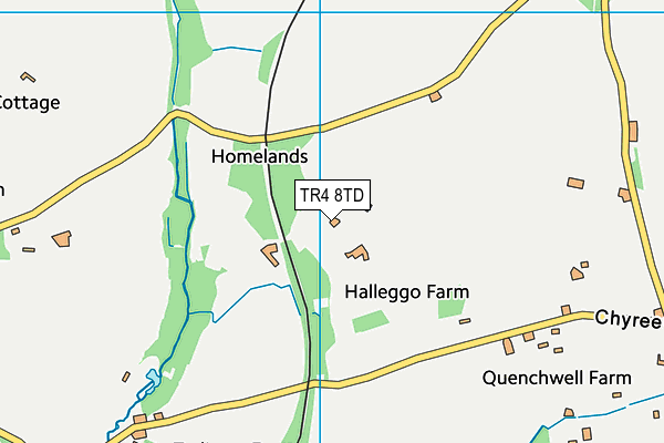 TR4 8TD map - OS VectorMap District (Ordnance Survey)