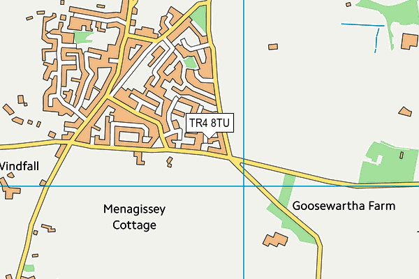 TR4 8TU map - OS VectorMap District (Ordnance Survey)