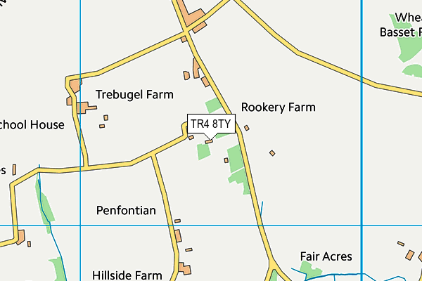 TR4 8TY map - OS VectorMap District (Ordnance Survey)
