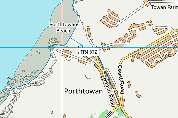 TR4 8TZ map - OS VectorMap District (Ordnance Survey)