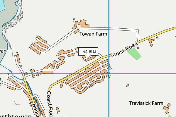 TR4 8UJ map - OS VectorMap District (Ordnance Survey)