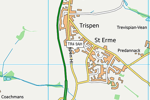 TR4 9AH map - OS VectorMap District (Ordnance Survey)