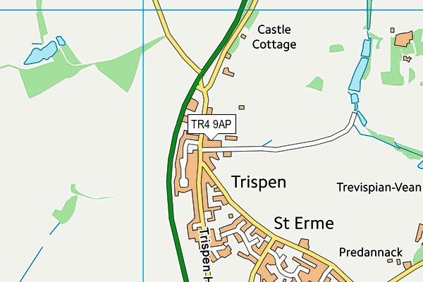 TR4 9AP map - OS VectorMap District (Ordnance Survey)