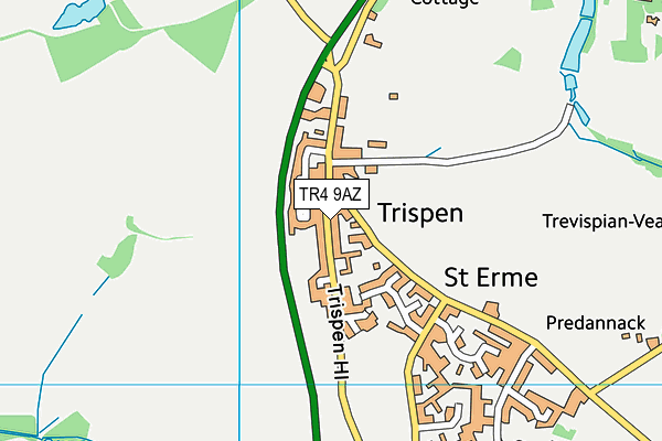 TR4 9AZ map - OS VectorMap District (Ordnance Survey)