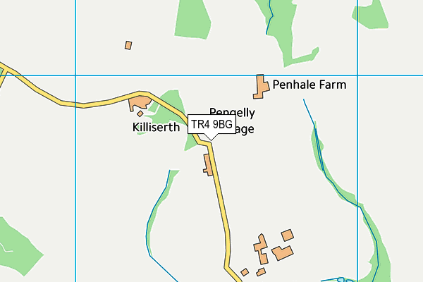 TR4 9BG map - OS VectorMap District (Ordnance Survey)