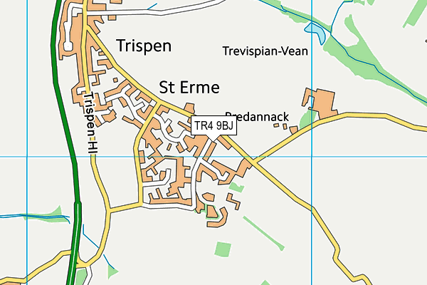 TR4 9BJ map - OS VectorMap District (Ordnance Survey)