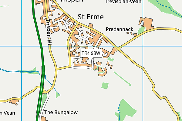 TR4 9BW map - OS VectorMap District (Ordnance Survey)
