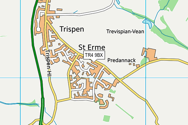 TR4 9BX map - OS VectorMap District (Ordnance Survey)