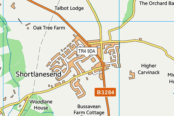 Shortlanesend Community Primary School map (TR4 9DA) - OS VectorMap District (Ordnance Survey)