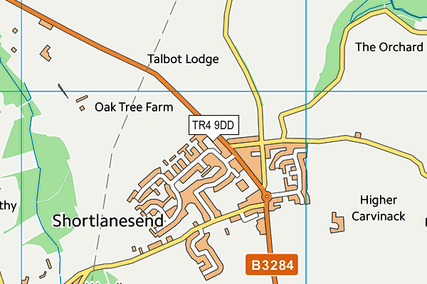 TR4 9DD map - OS VectorMap District (Ordnance Survey)
