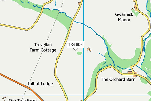TR4 9DF map - OS VectorMap District (Ordnance Survey)