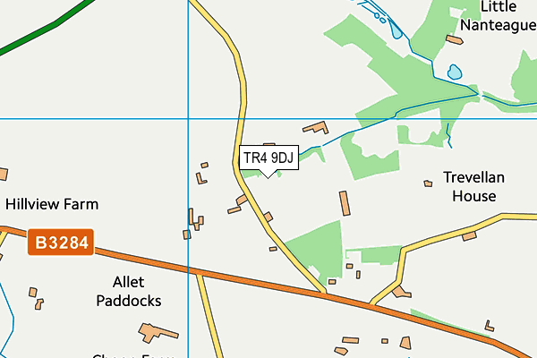 TR4 9DJ map - OS VectorMap District (Ordnance Survey)